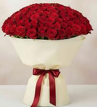 Букет 101 Красная роза Милано в Ожерелье