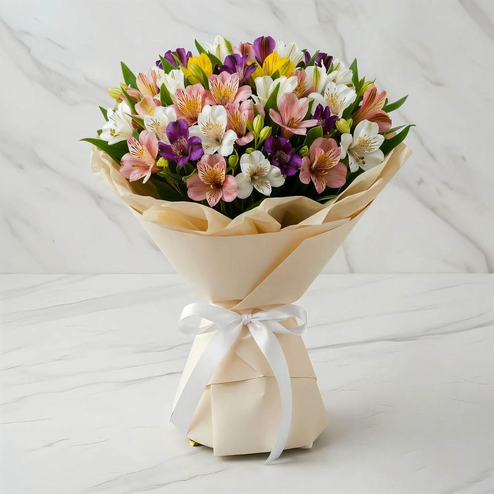 Букет цветов из: Альстромерии в Ожерелье