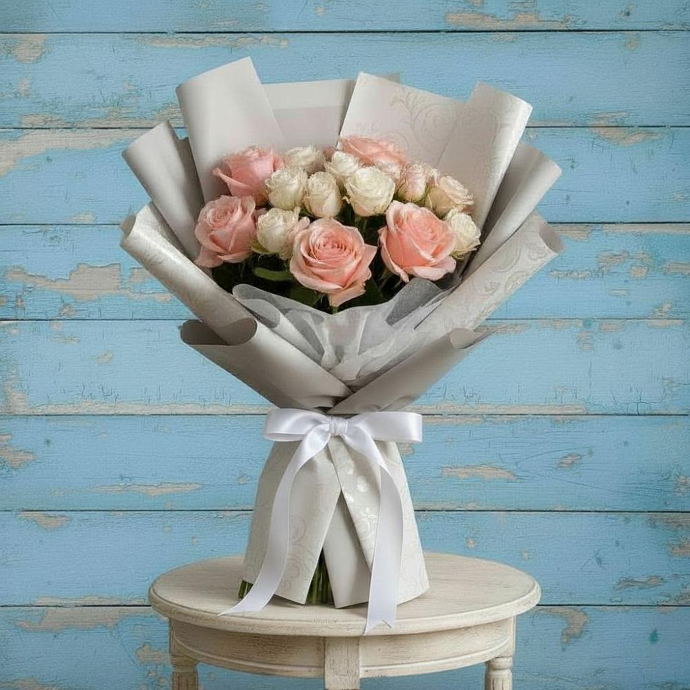 Букет цветов из: Розы в Ожерелье