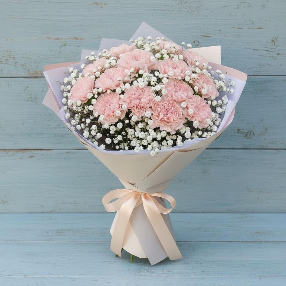 Букет цветов из: Гвоздики в Ожерелье