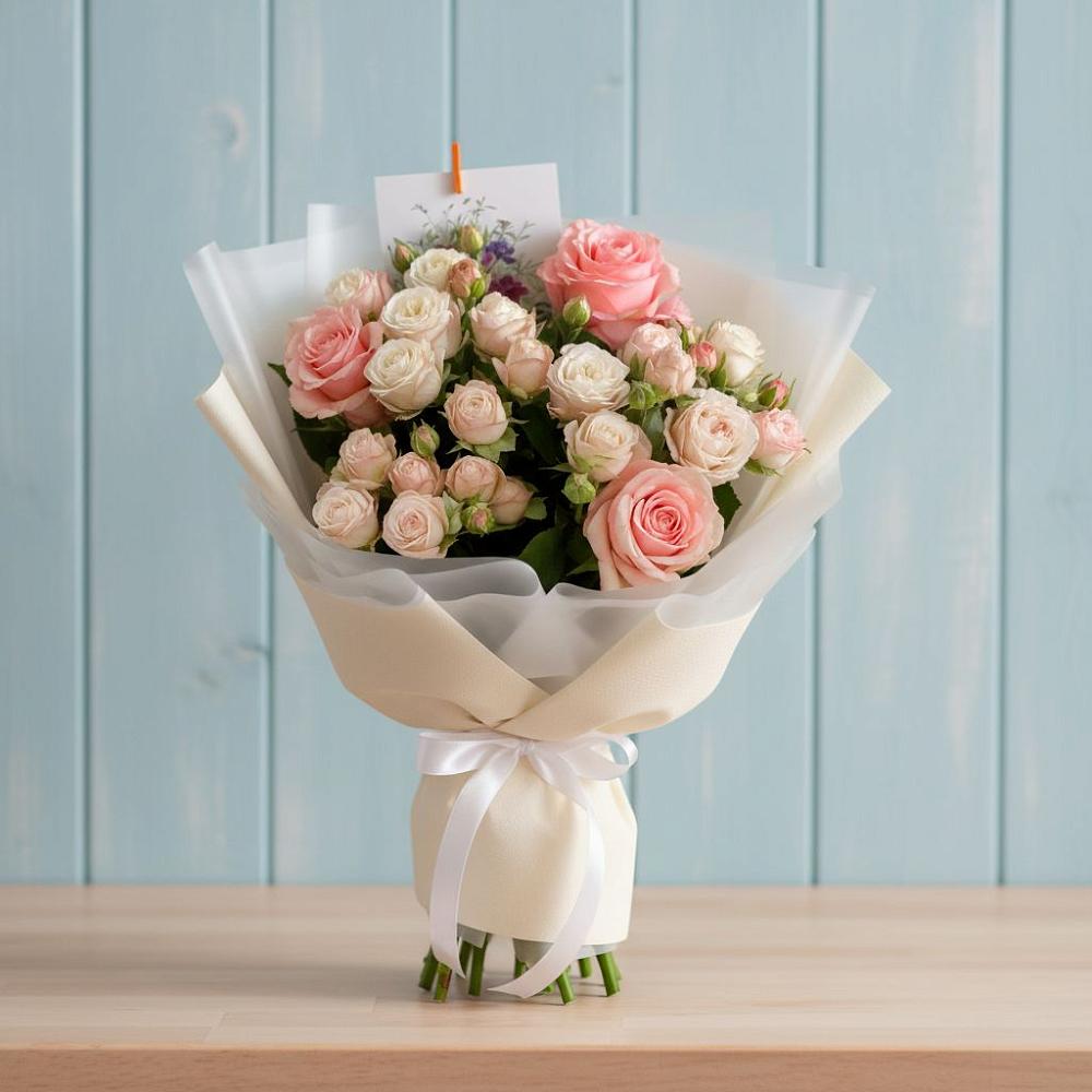 Букет цветов из: Розы в Ожерелье