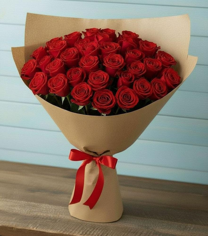 Букет Красные розы Милано в Ожерелье