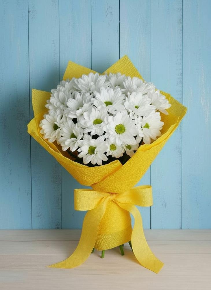 Букет цветов из: Хризантемы в Ожерелье