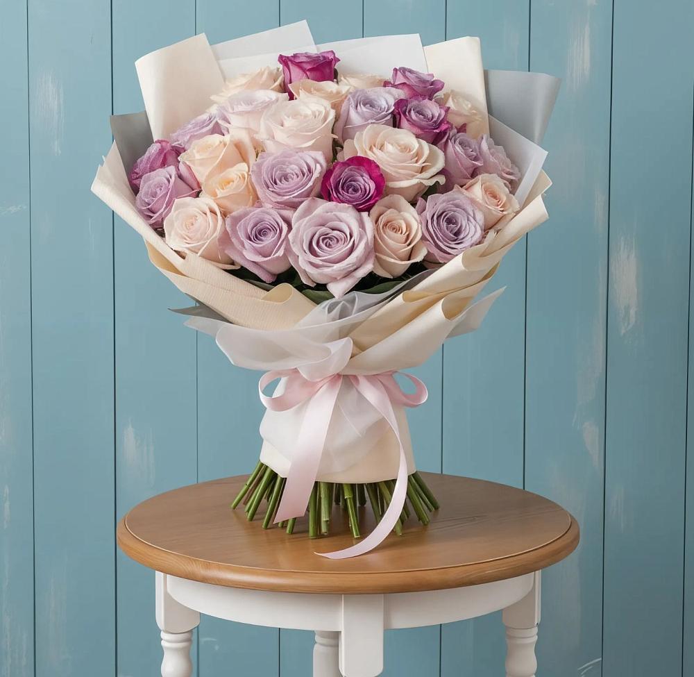 Букет цветов из: Розы в Ожерелье