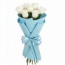 Букет 7 белых роз Проуд в Ожерелье