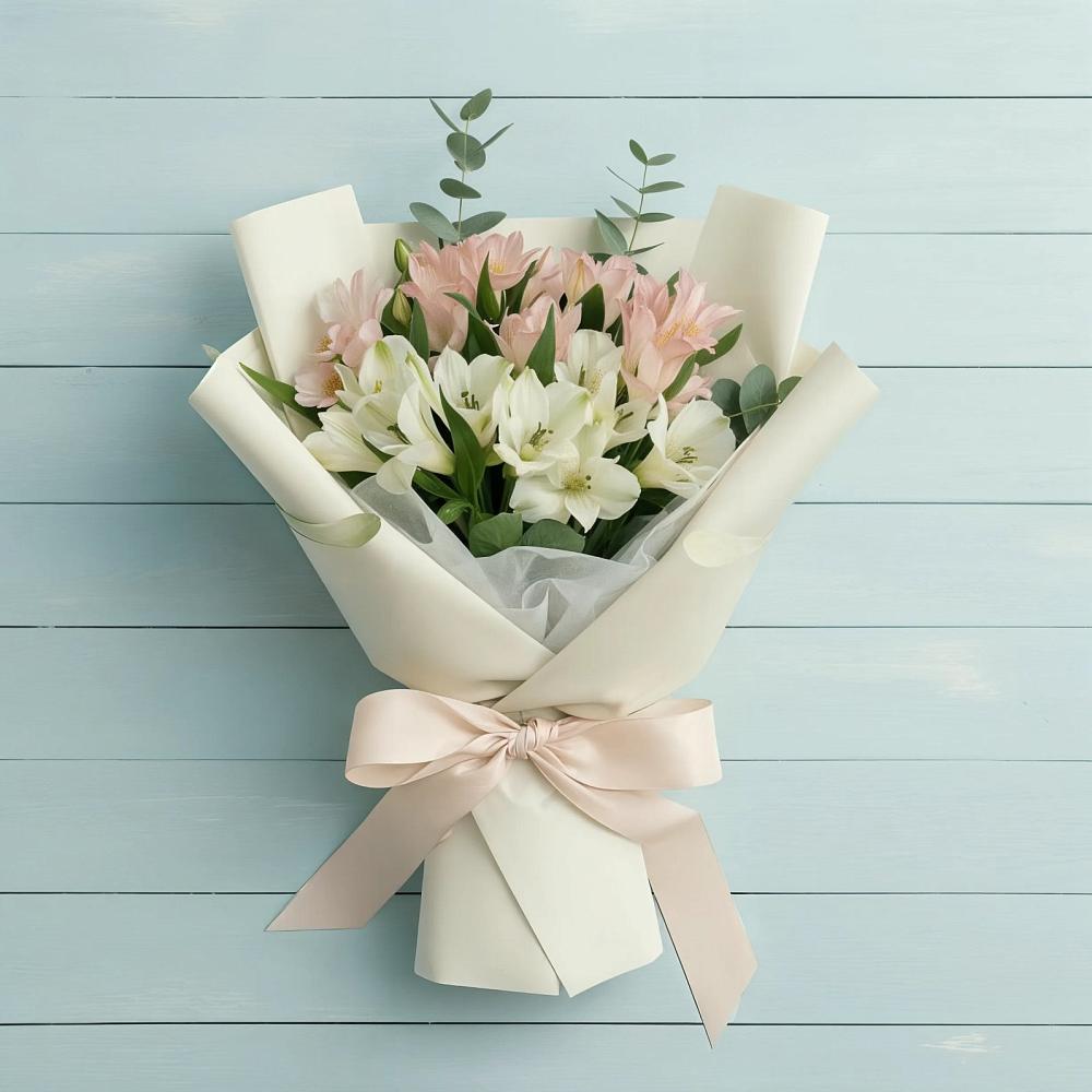 Букет цветов из: Альстромерии в Ожерелье