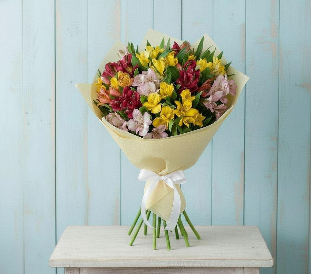 Букет цветов из: Альстромерии в Ожерелье