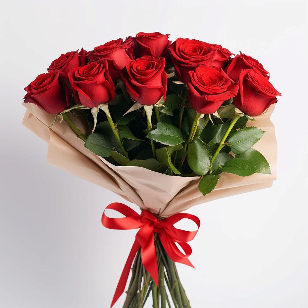 Букет 11 Красных роз Эдлесс Лав в Ожерелье